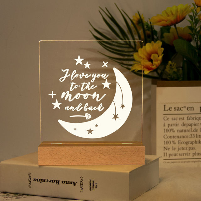 Picture of Love You To The Moon and Back Night Light | Best Gifts Idea for Birthday, Thanksgiving, Christmas etc.