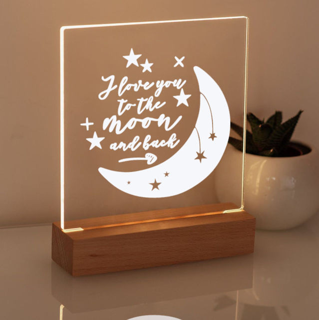 Picture of Love You To The Moon and Back Night Light | Best Gifts Idea for Birthday, Thanksgiving, Christmas etc.