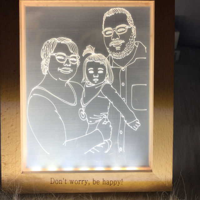 Picture of Custom Wooden Photo Frame LED Night Lamp | Personalize With Your Lovely Photo | Best Gifts Idea for Birthday, Thanksgiving, Christmas etc.