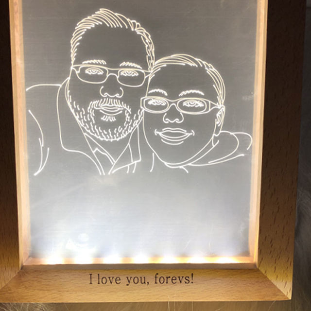 Picture of Custom Wooden Photo Frame LED Night Lamp | Personalize With Your Lovely Photo | Best Gifts Idea for Birthday, Thanksgiving, Christmas etc.