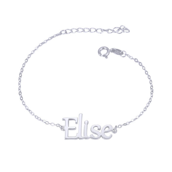 Picture of Name Bracelet Customize with Any Name - Customize With Any Name or Birthstone | Custom Name Bracelet 925 Sterling Silver