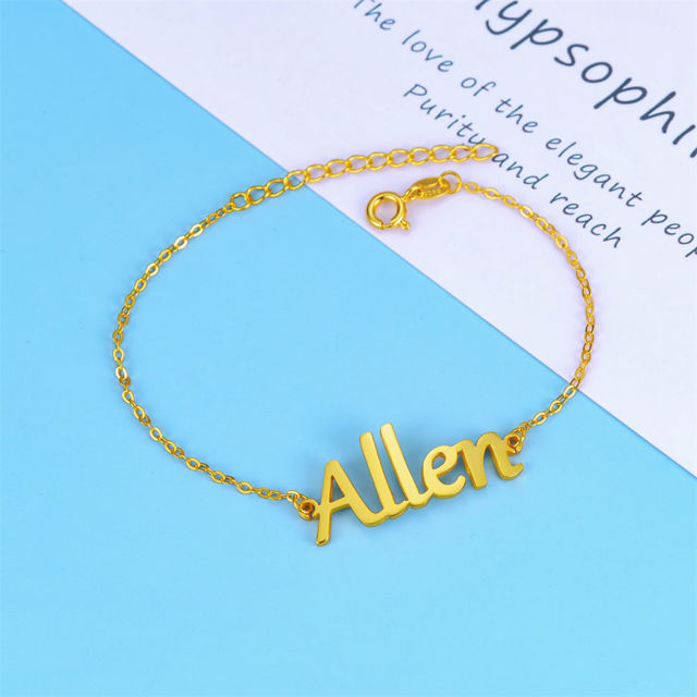 Picture of Name Bracelet Customize with Any Name - Customize With Any Name or Birthstone | Custom Name Bracelet 925 Sterling Silver