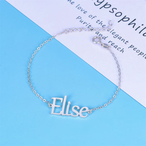 Picture of Name Bracelet Customize with Any Name - Customize With Any Name or Birthstone | Custom Name Bracelet 925 Sterling Silver