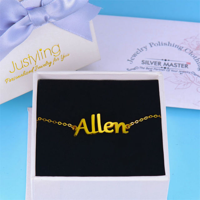 Picture of Name Bracelet Customize with Any Name - Customize With Any Name or Birthstone | Custom Name Bracelet 925 Sterling Silver