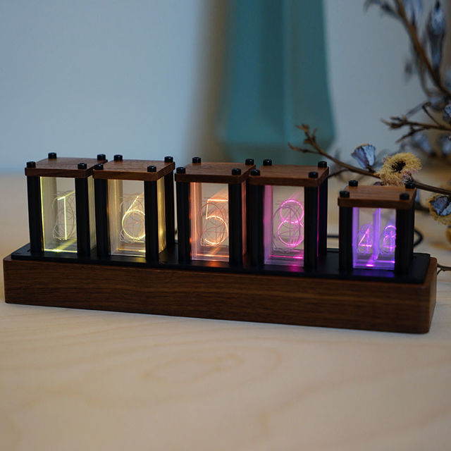 Picture of DIY RGB LED Nixie Tube Clock | Best Home Decor Gifts | Best Gifts Idea for Birthday, Thanksgiving, Christmas etc.