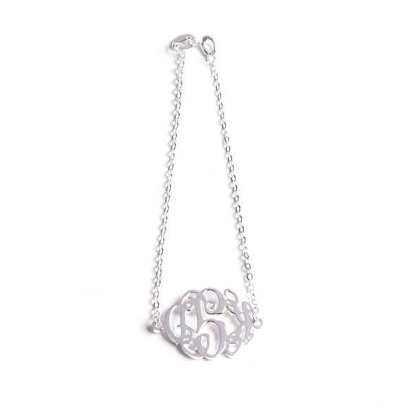 Picture of 925 Sterling Silver Bracelet - Customize with Your Initials | Custom Name Bracelet 925 Sterling Silver