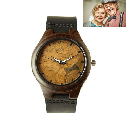 Picture of Engraved Classic Wooden Photo Watch -  Customize With Any Photo