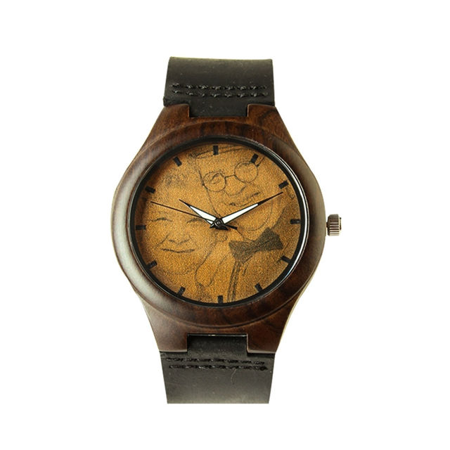 Picture of Engraved Classic Wooden Photo Watch -  Customize With Any Photo