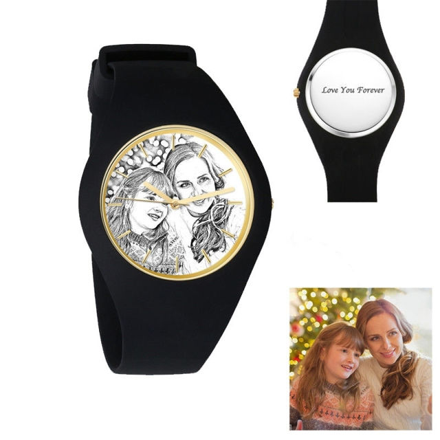 Picture of Women's Silicone Engraved Photo Watch in 3 Colors - Customize With Any Photo