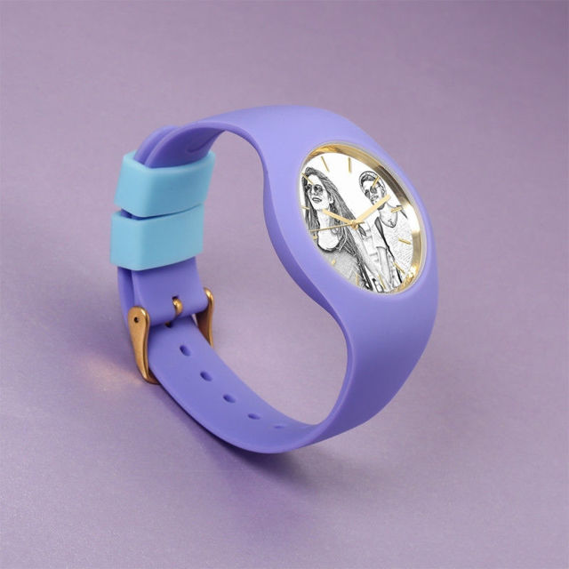 Picture of Women's Silicone Engraved Photo Watch in 3 Colors - Customize With Any Photo