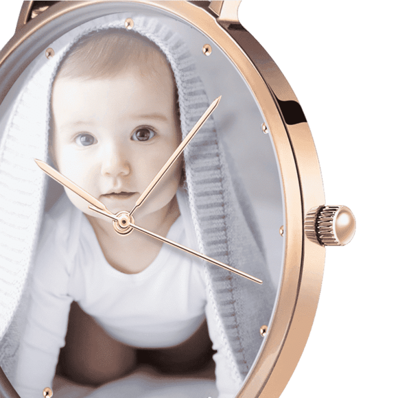Picture of Custom Women's Engraved Rose Gold Bracelet Photo Watch - Customize With Any Photo