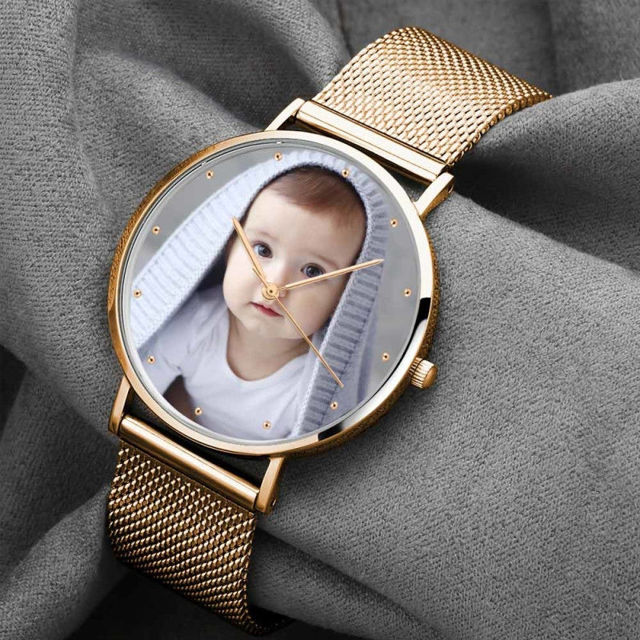 Picture of Custom Women's Engraved Rose Gold Bracelet Photo Watch - Customize With Any Photo