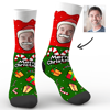 Picture of Christmas Socks Santa Socks Funny Christmas Gift Socks - Personalized Funny Photo Face Socks for Men & Women Green Color - Best Christmas Gift for Family