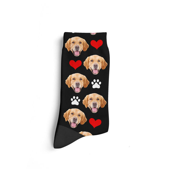 Picture of Custom Pet Photo Socks Personalized Cute Dog Face Socks  - Personalized Funny Photo Face Socks for Men & Women - Best Gift for Family