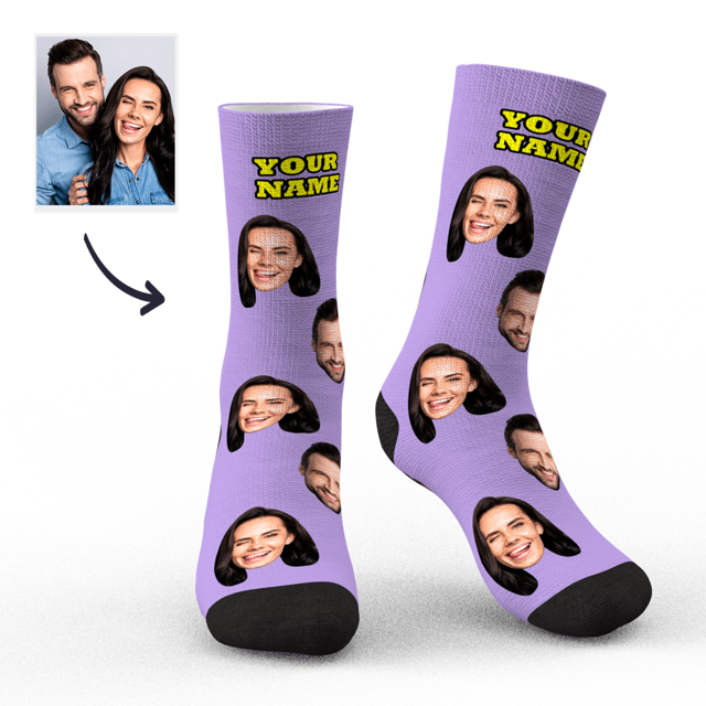 Picture of Custom Socks Face Socks Photo Socks with Your Text Colorful Socks Gifts - Personalized Funny Photo Face Socks for Men & Women - Best Gift for Family