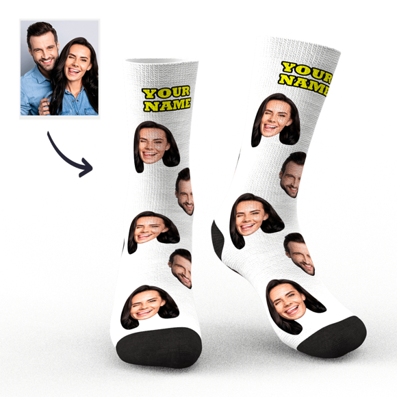 Picture of Custom Socks Face Socks Photo Socks with Your Text Colorful Socks Gifts - Personalized Funny Photo Face Socks for Men & Women - Best Gift for Family