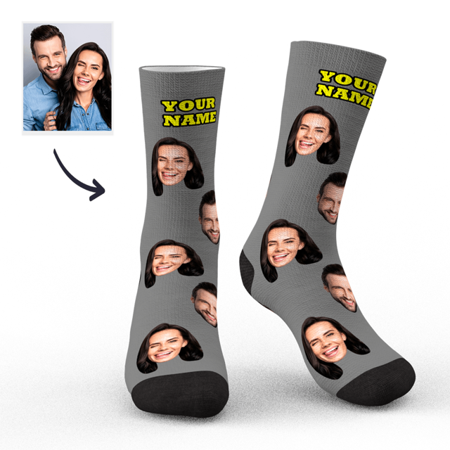 Picture of Custom Socks Face Socks Photo Socks with Your Text Colorful Socks Gifts - Personalized Funny Photo Face Socks for Men & Women - Best Gift for Family