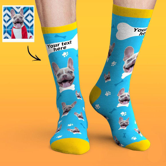 Picture of Custom Face Socks Colorful Candy Series Soft And Comfortable Dog Socks - Personalized Funny Photo Face Socks for Men & Women - Best Gift for Family