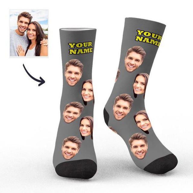 Picture of Custom Photo Socks Colorful - Personalized Funny Photo Face Socks for Men & Women - Best Gift for Family