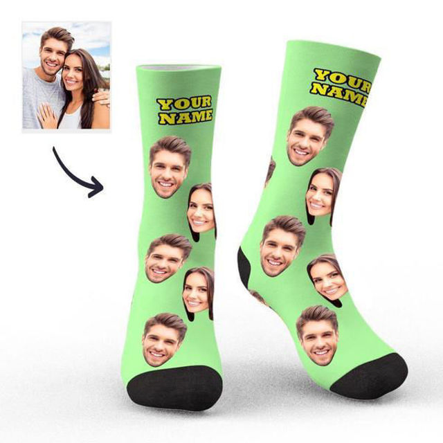 Picture of Custom Photo Socks Colorful - Personalized Funny Photo Face Socks for Men & Women - Best Gift for Family