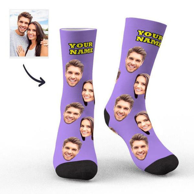 Picture of Custom Photo Socks Colorful - Personalized Funny Photo Face Socks for Men & Women - Best Gift for Family