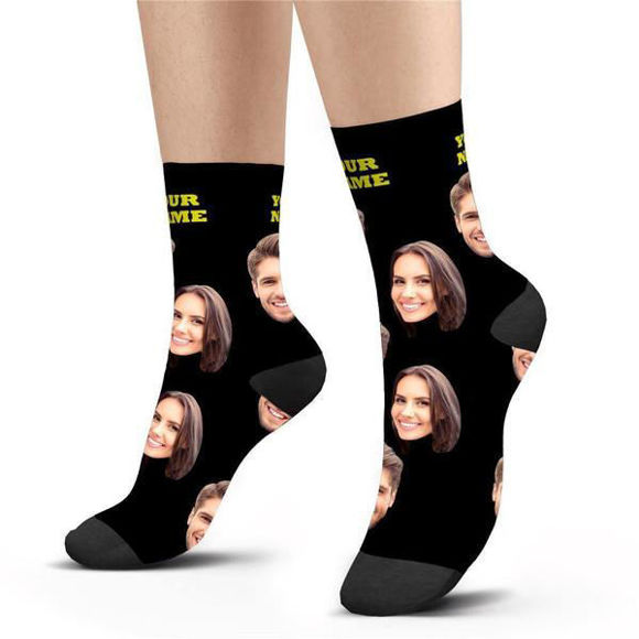 Picture of Custom Photo Socks Colorful - Personalized Funny Photo Face Socks for Men & Women - Best Gift for Family