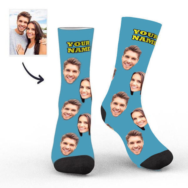 Picture of Custom Photo Socks Colorful - Personalized Funny Photo Face Socks for Men & Women - Best Gift for Family