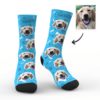Picture of Custom Photo Socks With Dog Face Engraving - Personalized Funny Photo Face Socks for Men & Women - Best Gift for Family