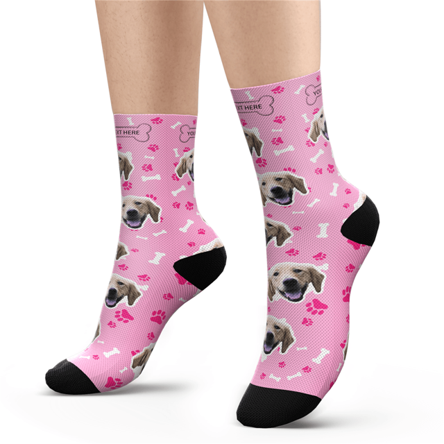 Picture of Custom Photo Socks With Dog Face Engraving - Personalized Funny Photo Face Socks for Men & Women - Best Gift for Family