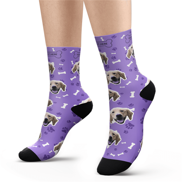 Picture of Custom Photo Socks With Dog Face Engraving - Personalized Funny Photo Face Socks for Men & Women - Best Gift for Family