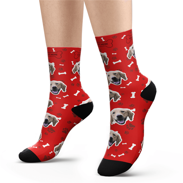 Picture of Custom Photo Socks With Dog Face Engraving - Personalized Funny Photo Face Socks for Men & Women - Best Gift for Family