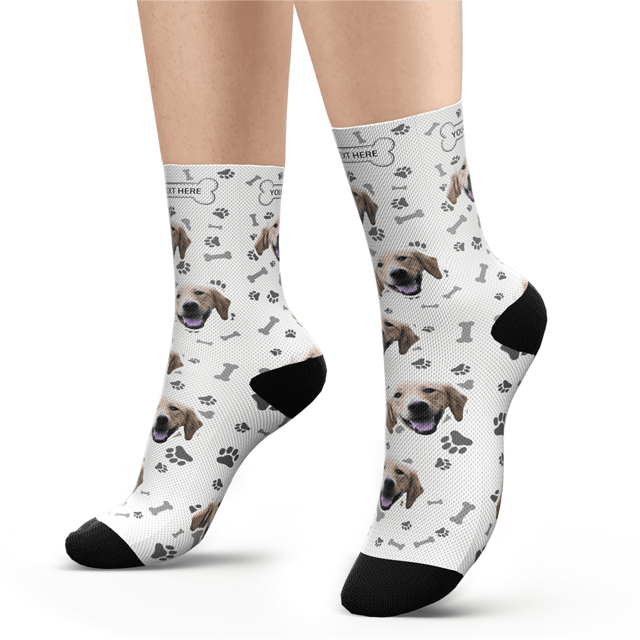 Picture of Custom Photo Socks With Dog Face Engraving - Personalized Funny Photo Face Socks for Men & Women - Best Gift for Family