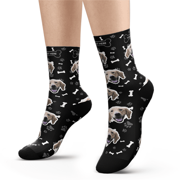 Picture of Custom Photo Socks With Dog Face Engraving - Personalized Funny Photo Face Socks for Men & Women - Best Gift for Family