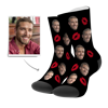 Picture of Custom Face Socks - Kiss - Personalized Funny Photo Face Socks for Men & Women - Best Gift for Family