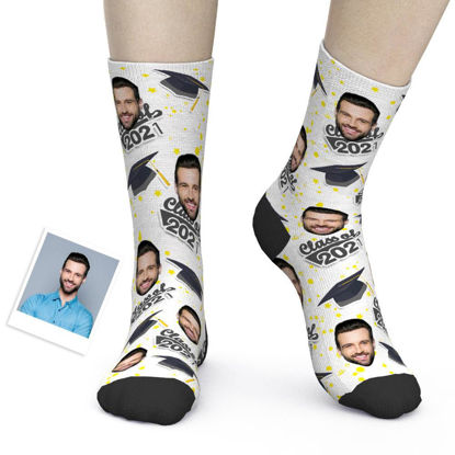 Picture of Custom Grad Socks - Stars - Personalized Funny Photo Face Socks for Men & Women - Best Gift for Family