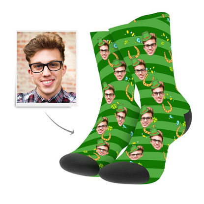 Picture of Custom Photo Socks With Lucky Horse - Personalized Funny Photo Face Socks for Men & Women - Best Gift for Family