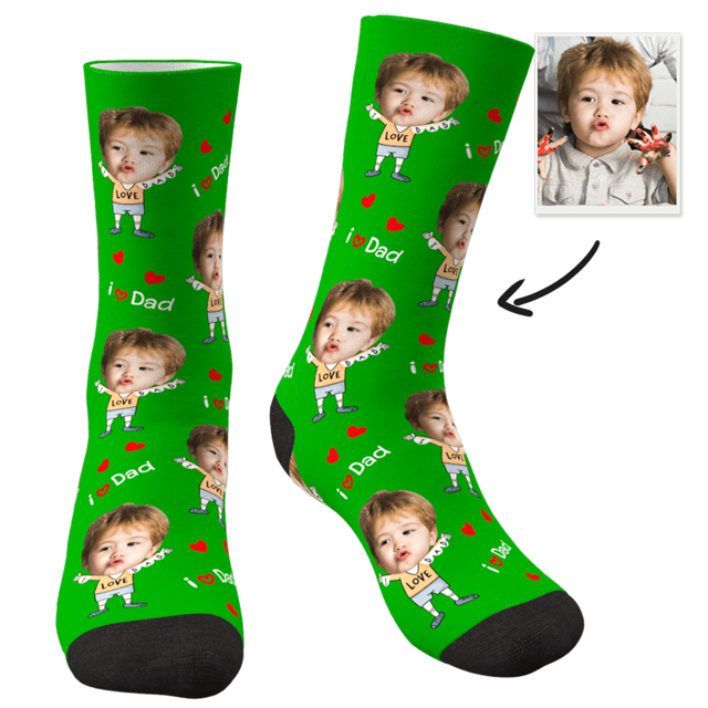 Picture of Custom Face Socks To The Dearest Daddy - Personalized Funny Photo Face Socks for Men & Women - Best Gift for Family