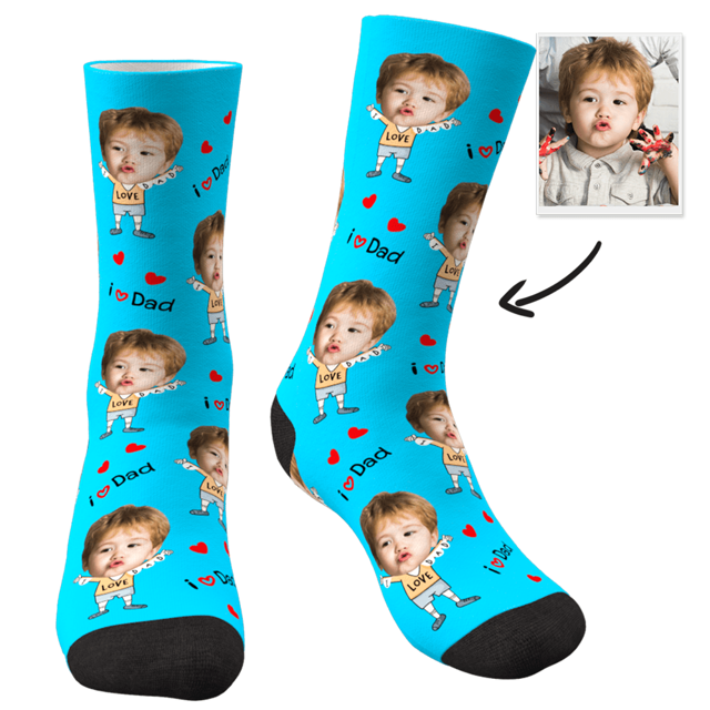 Picture of Custom Face Socks To The Dearest Daddy - Personalized Funny Photo Face Socks for Men & Women - Best Gift for Family