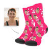 Picture of Custom Photo Socks with Best Mom Text  - Personalized Funny Photo Face Socks for Men & Women - Best Gift for Family