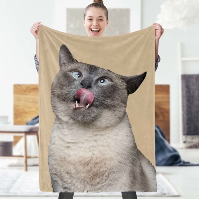 Picture of Custom Photo Blanket | Custom Printy Pet Blanket | Pets Art Portrait Pet Gifts | Best Gifts Idea for Birthday, Thanksgiving, Christmas etc.