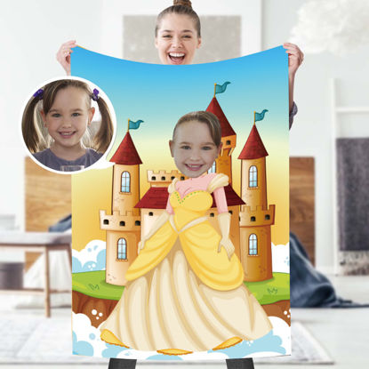 Picture of Custom Photo Blanket | Princess Blankets | Custom Children Gift Cartoon Blankets | Best Gifts Idea for Birthday, Thanksgiving, Christmas etc.