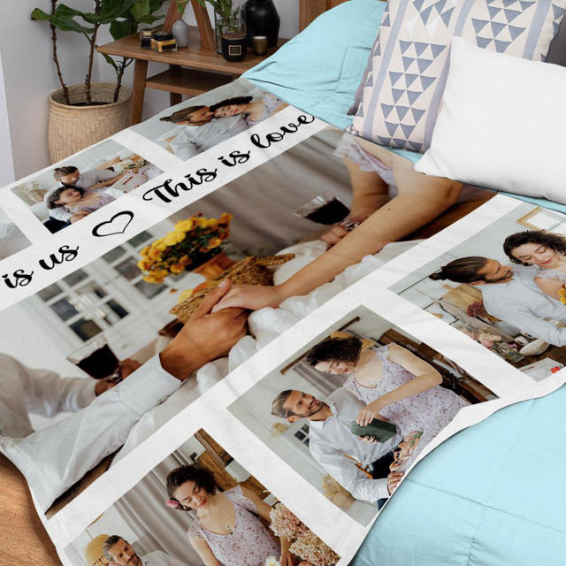 Picture of Personalized Warm Cozy Photo Blanket for Festival | Best Gifts Idea for Birthday, Thanksgiving, Christmas etc.