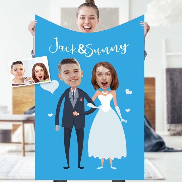 Picture of Personalized Photo Blankets | Custom Photo Blanket | Wedding Gifts | Valentine's Day Gifts | Best Gifts Idea for Birthday, Thanksgiving, Christmas etc.