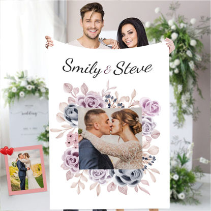 Picture of Personalized Wedding Blankets | Custom Photo Blanket | Coulpe Gifts | Best Gifts Idea for Birthday, Thanksgiving, Christmas etc.