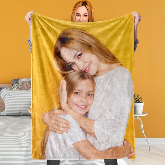 Picture of Photo Blankets | Custom Gift | Personalized Blanket | Custom Memorial Blankets For Mother's Day Gift | Best Gifts Idea for Birthday, Thanksgiving, Christmas etc.
