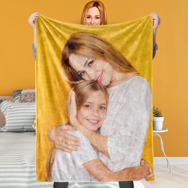 Picture of Photo Blankets | Custom Gift | Personalized Blanket | Custom Memorial Blankets For Mother's Day Gift | Best Gifts Idea for Birthday, Thanksgiving, Christmas etc.