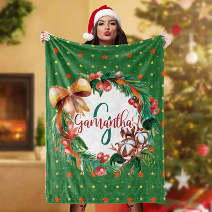 Picture of Custom Christmas Blanket with Stars Best Gifts | Best Gifts Idea for Birthday, Thanksgiving, Christmas etc.