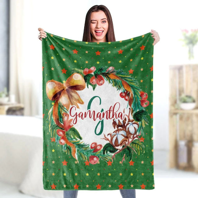 Picture of Custom Christmas Blanket with Stars Best Gifts | Best Gifts Idea for Birthday, Thanksgiving, Christmas etc.