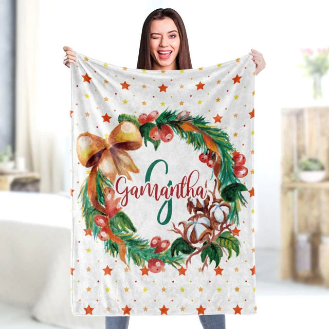 Picture of Custom Christmas Blanket with Stars Best Gifts | Best Gifts Idea for Birthday, Thanksgiving, Christmas etc.