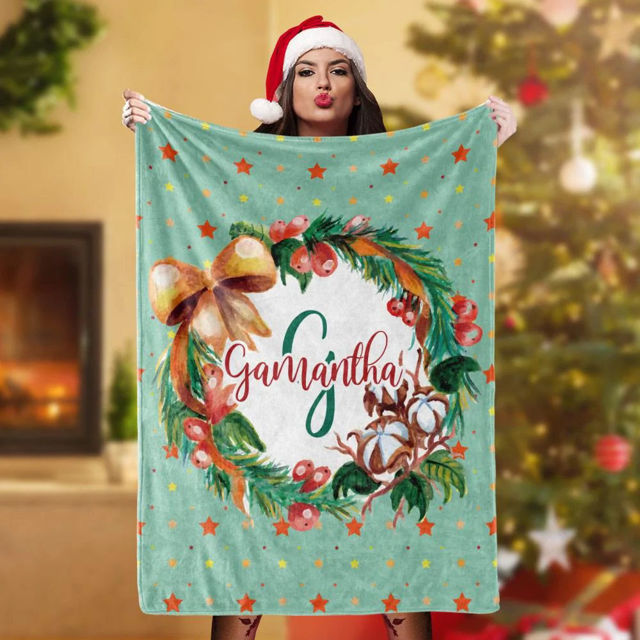 Picture of Custom Christmas Blanket with Stars Best Gifts | Best Gifts Idea for Birthday, Thanksgiving, Christmas etc.